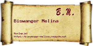 Biswanger Melina névjegykártya